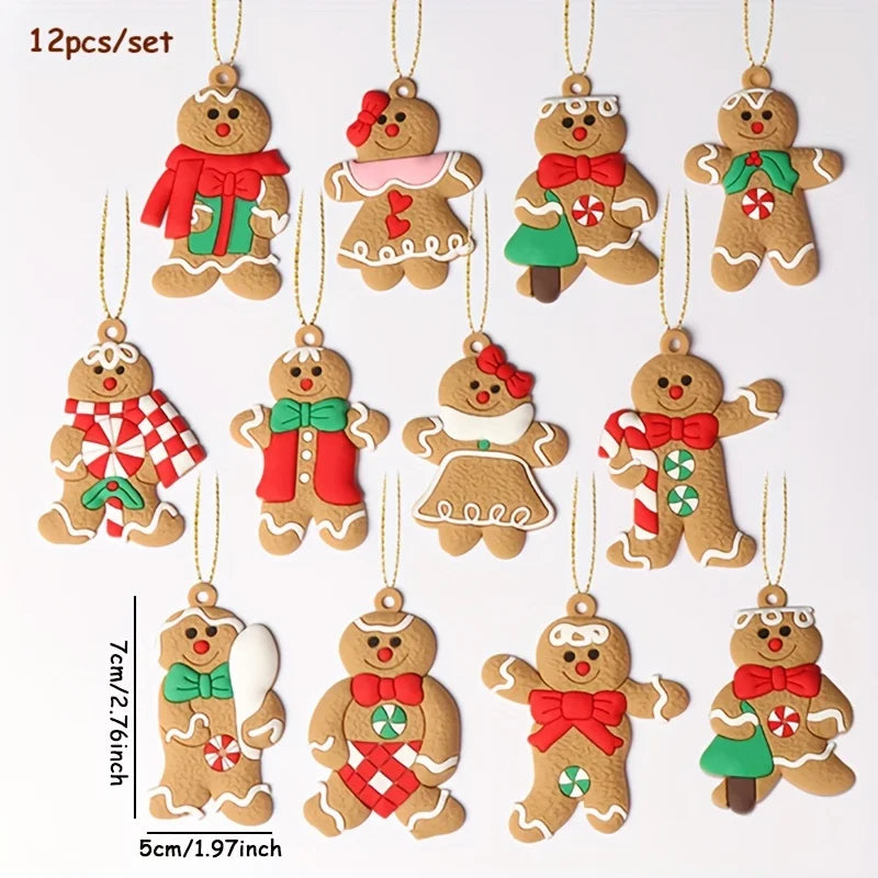 Mini Christmas Gingerbread Man Tree Hanging Ornaments