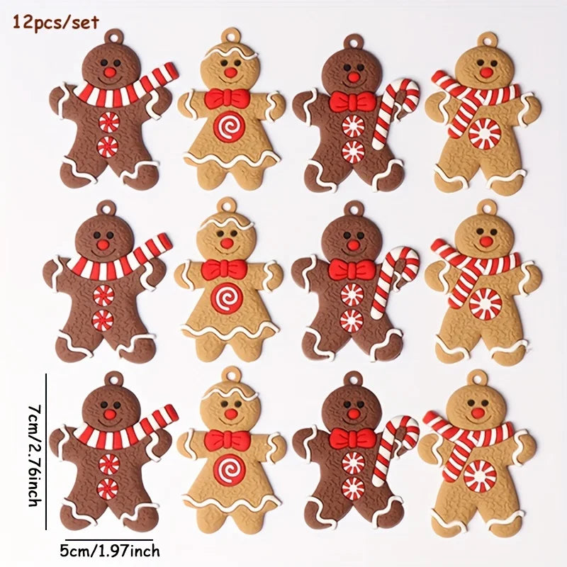 Mini Christmas Gingerbread Man Tree Hanging Ornaments