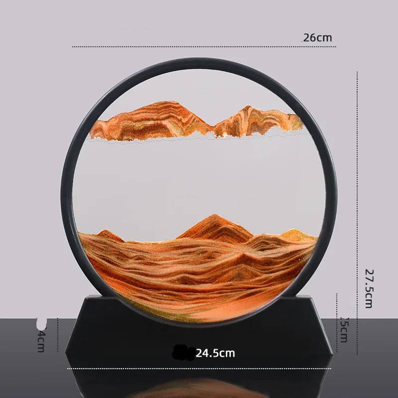 Moveable Sea Sandscape Round Hourglass Art Decor