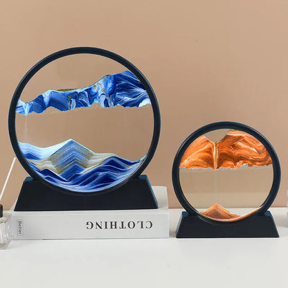 Moveable Sea Sandscape Round Hourglass Art Decor