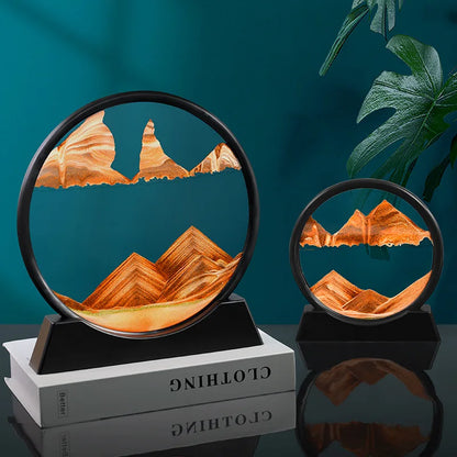 Moveable Sea Sandscape Round Hourglass Art Decor