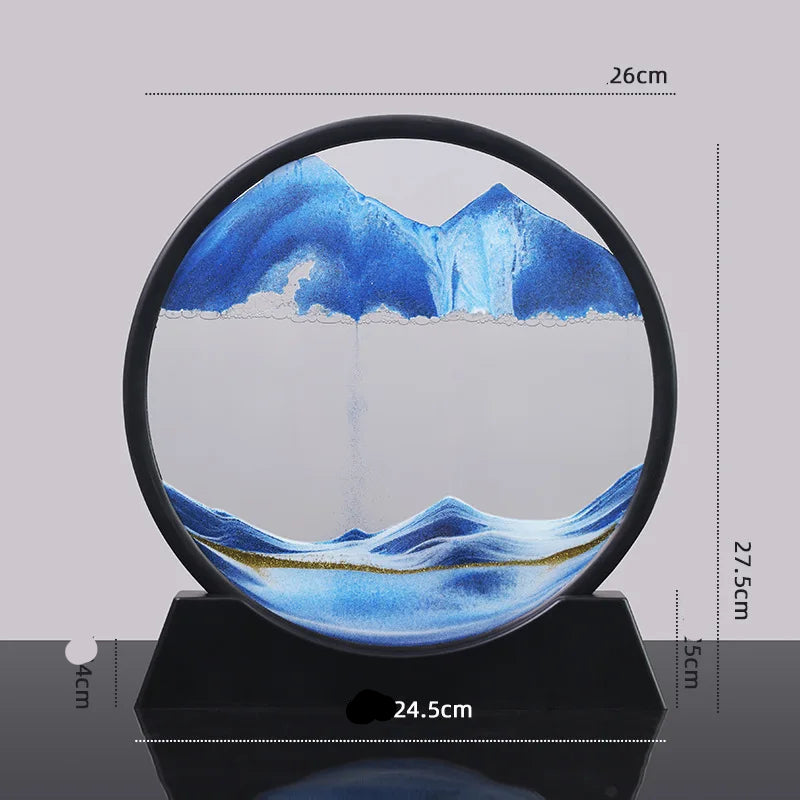 Moveable Sea Sandscape Round Hourglass Art Decor