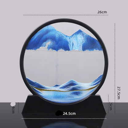 Moveable Sea Sandscape Round Hourglass Art Decor
