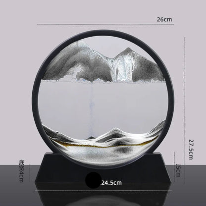 Moveable Sea Sandscape Round Hourglass Art Decor