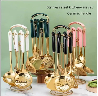 Non-Scratch Heat Resistant Stainless Steel Kitchen Utensil