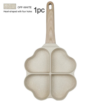 Non-Stick Wood Grain Handle Porous Frying Pan