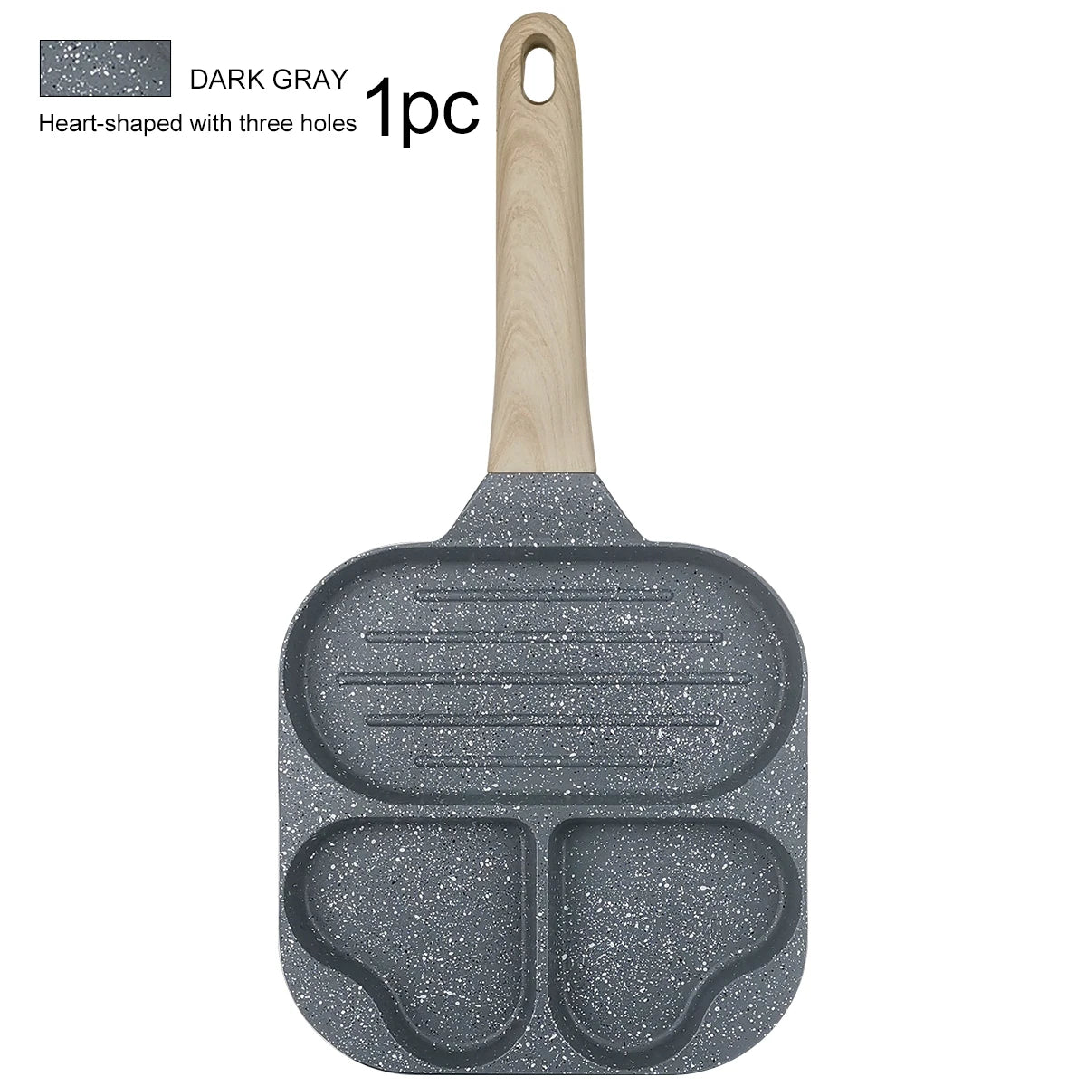 Non-Stick Wood Grain Handle Porous Frying Pan