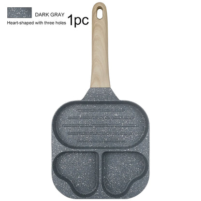 Non-Stick Wood Grain Handle Porous Frying Pan