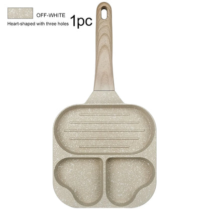 Non-Stick Wood Grain Handle Porous Frying Pan