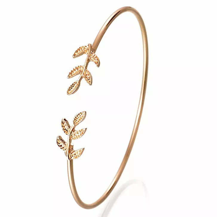 Open Leaf Cuff Bracelets for Women