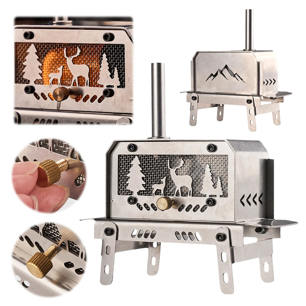 Outdoor Stainless Steel Mini Folding Charcoal Stove