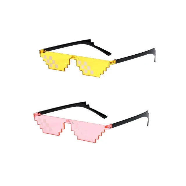 Pixelated Retro Mosaic Thug Life Sunglasses