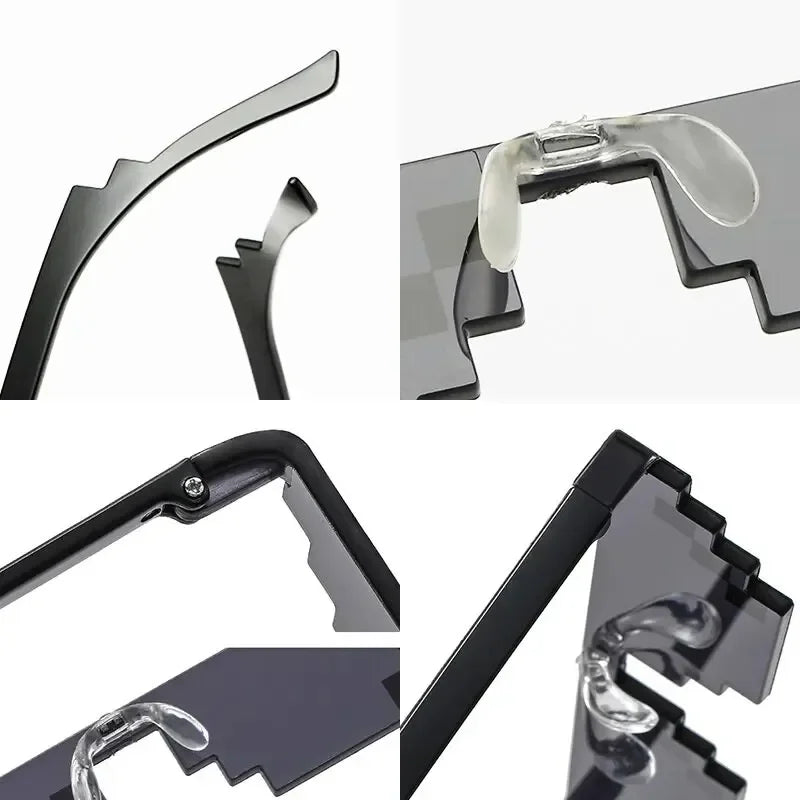 Pixelated Retro Funny Mosaic Thug Life Sunglasses