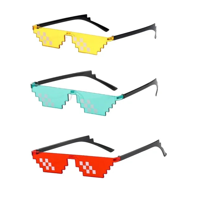 Pixelated Retro Funny Mosaic Thug Life Sunglasses