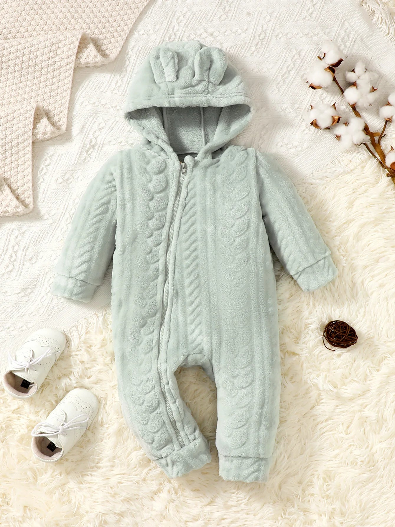 Plaid Hooded Baby Winter Romper
