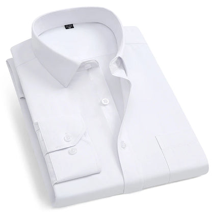 Folded white dress shirt on a white background