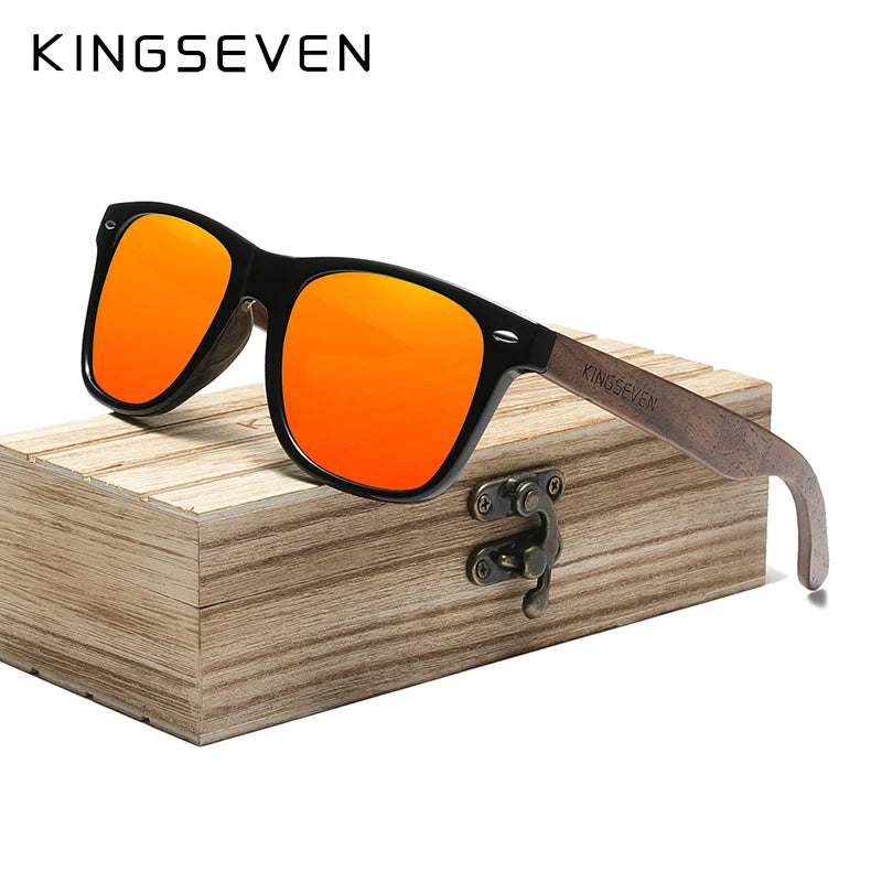 Polarized UV400 Wooden Frame Sunglasses