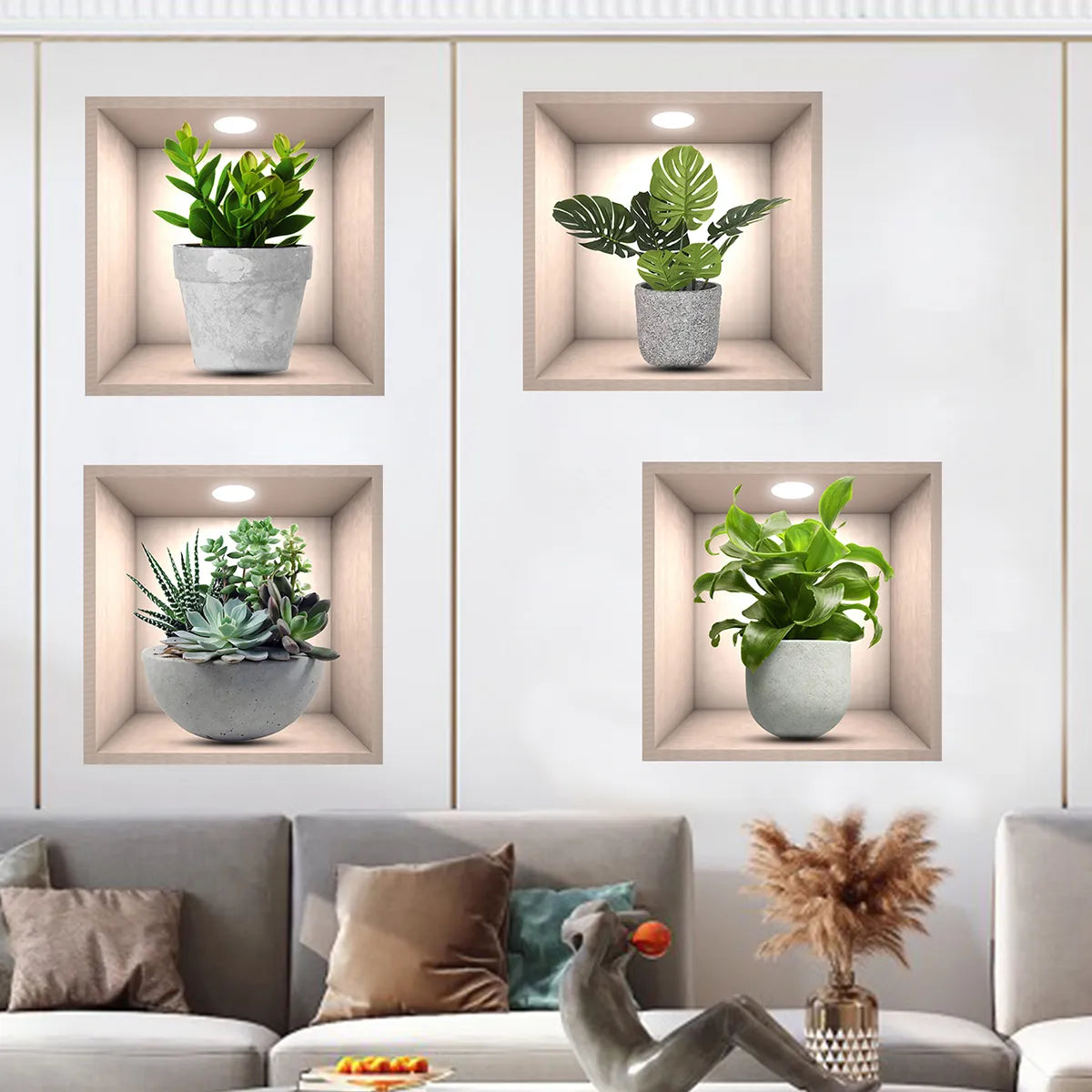 Potted Plant Illustration Sticker Wall Decals