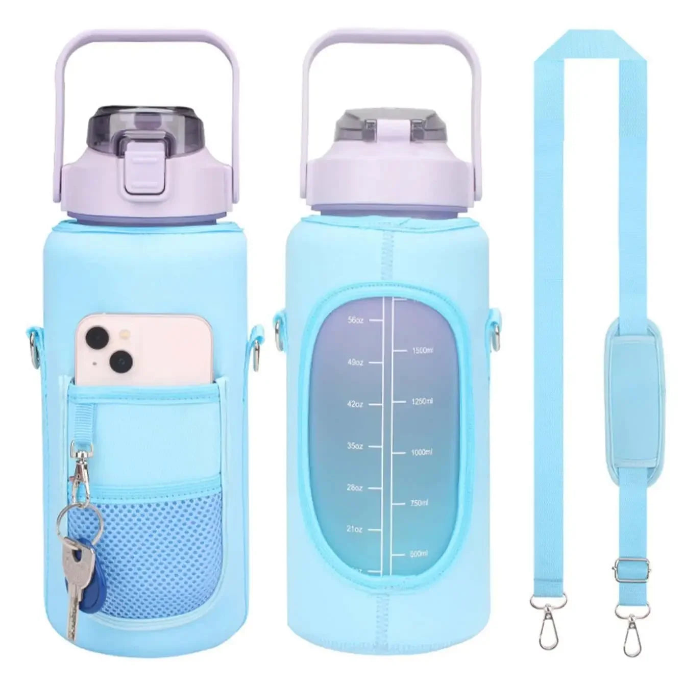 1PC Cover Bag Pouch Shoulder Strap Bottle