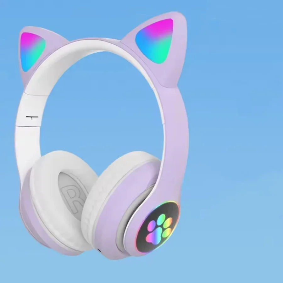 RGB Noise Cancelling Wireless Cat Ear Headphones