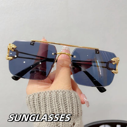 Unisex Rimless Rectangle Sunglasses