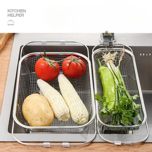 Rectangle Kitchen Drain Basket for Flatware Storage