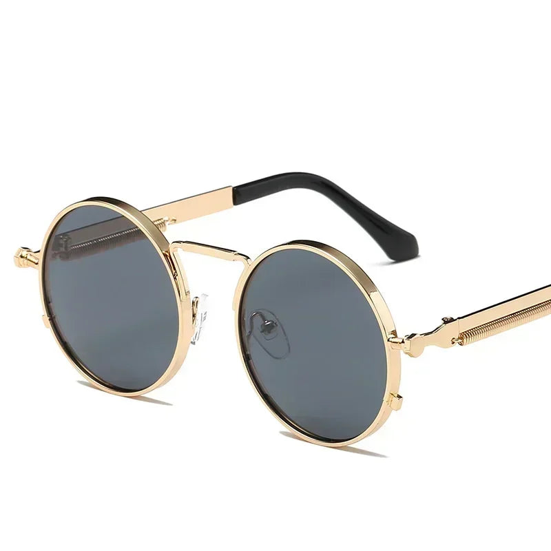 Unisex Retro Round Metal Frame Sunglasses