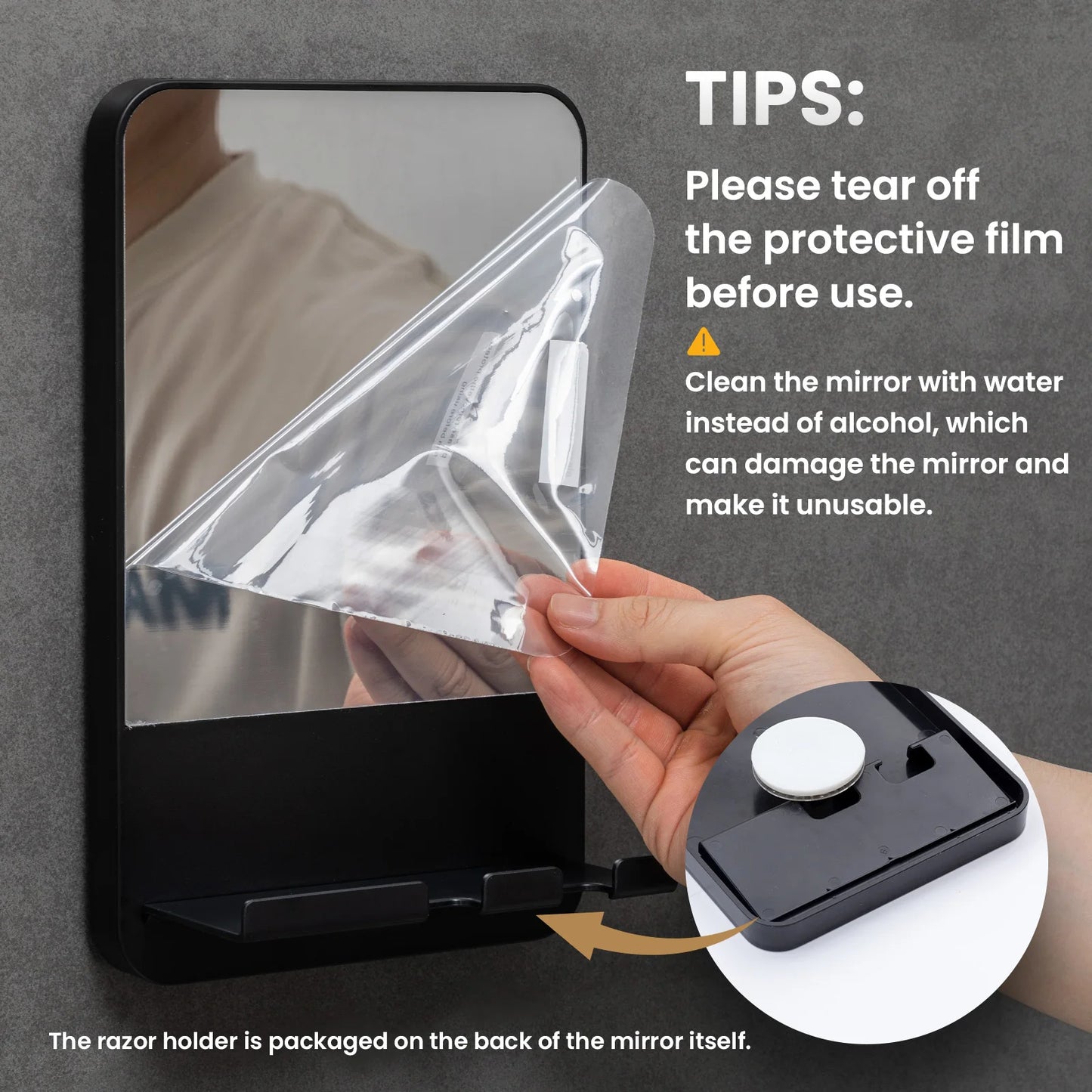 Rust-Proof Anti Fog Bathroom Mirror