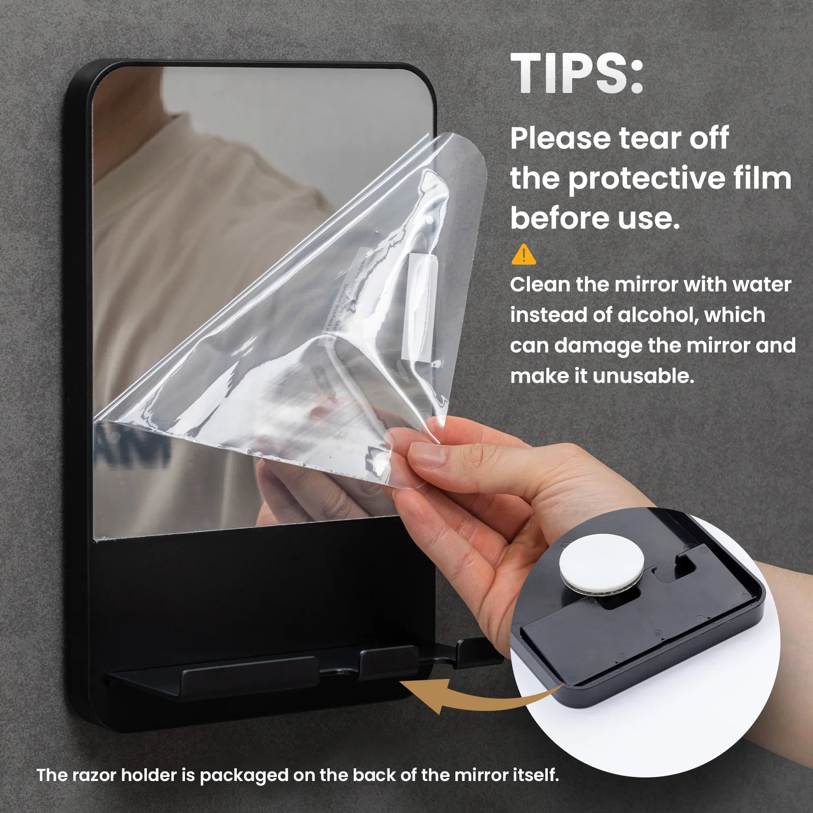 Rust-Proof Anti Fog Bathroom Mirror