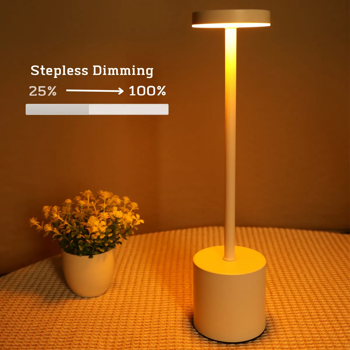 Metal LED Touch Table Lamp - Rechargeable