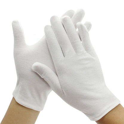 Gants en coton blanc à doigts longs – Gants d'étiquette