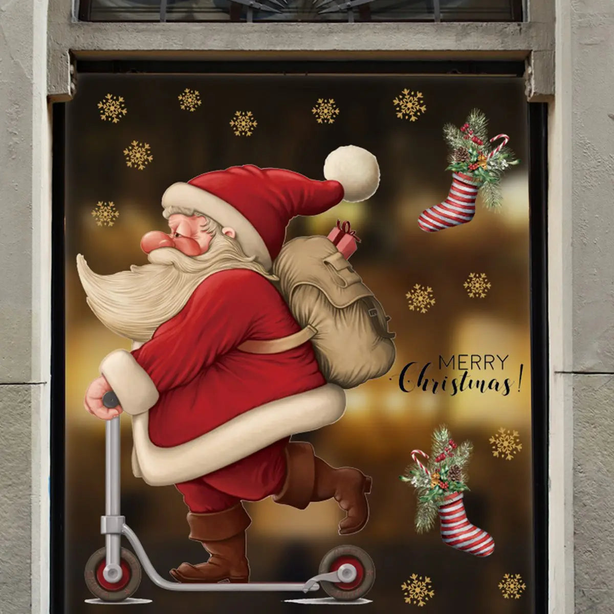 Merry Christmas Home Decor Window Sticker - Xmas Ornament for Festive Natal Gifts