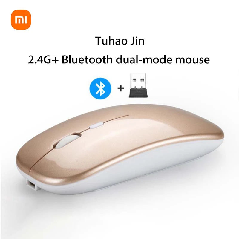 2.4GHz Bluetooth Wireless USB Rechargeable Silence Ergonomics Double Model Mini Portable Mouse