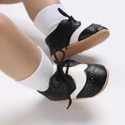Chaussures bébé en cuir PU et semelle en caoutchouc