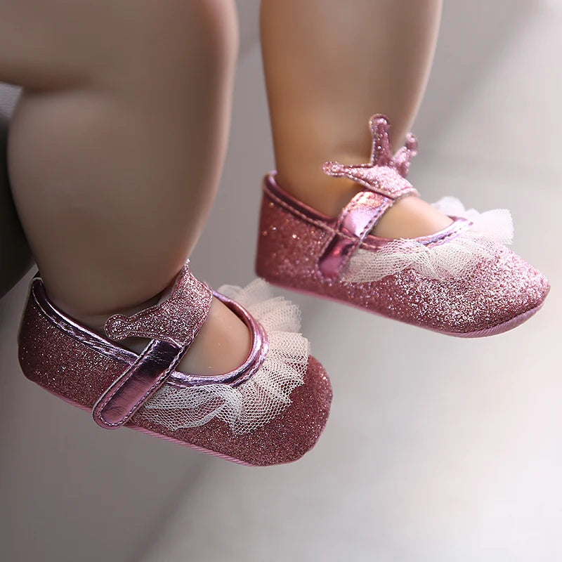 Chaussures bébé nouveau-né roses antidérapantes