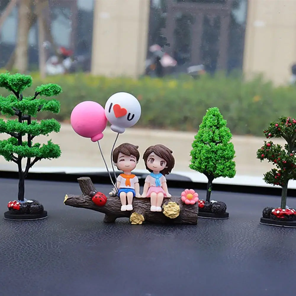 Cute Anime Couple Action Figure Car Decoration