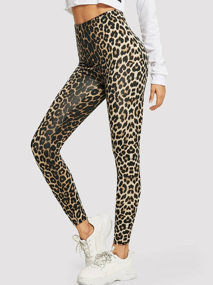 Leggings mit überkreuzter Taille und Leopardenmuster in Farbverlauf