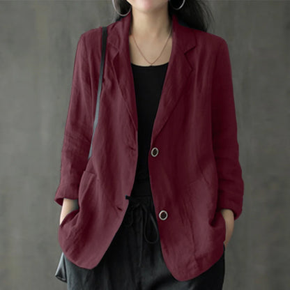 Vintage-Inspired Summer Blazer with Lapel Neck