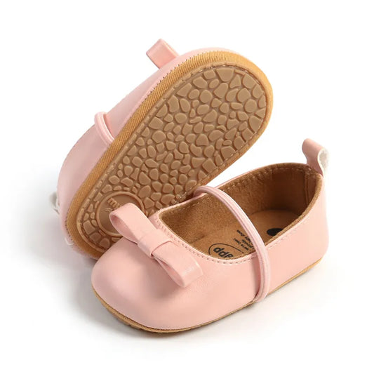 Flache Baby-Prinzessin-Schuhe mit Schleife