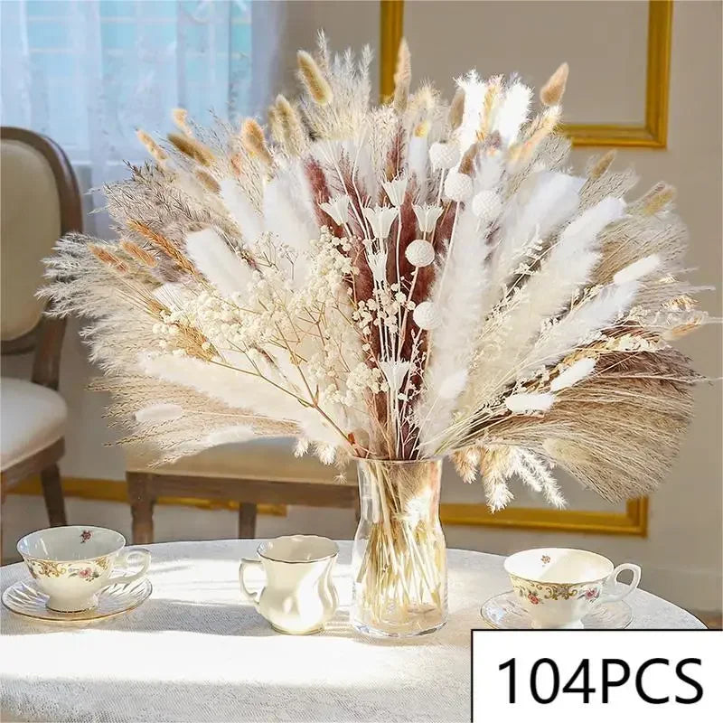 Natural Dried Flowers Pampas Floral Bouquet Home Decoration Rabbit Tail Grass