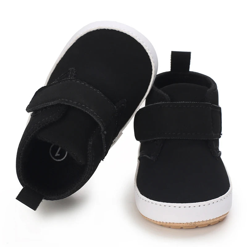 Chaussures bébé en cuir PU et semelle en caoutchouc