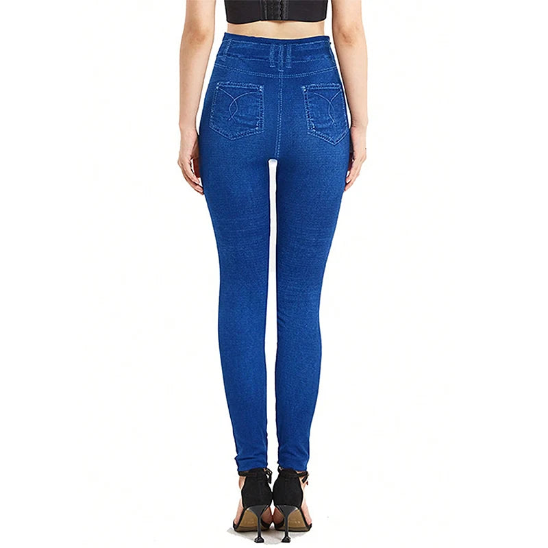 Sexy Seamless High Waist Denim Leggings for Women