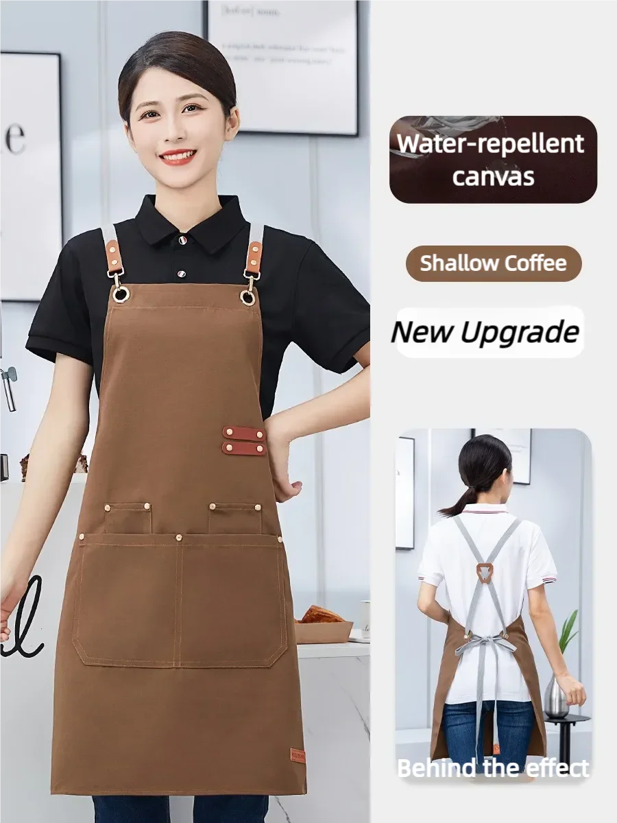 Unisex Embroidered Water Proof Canvas Apron
