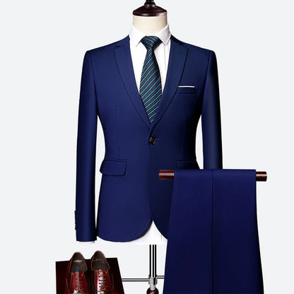 2 Pieces Men's Casual Business Suit Set