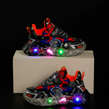 Disney LED Spiderman Beleuchtete Rutschfeste Outdoor-Sneaker für Jungen