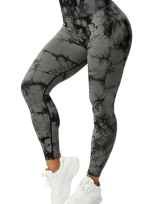 High-Waisted Tie-Dye Seamless Yoga Leggings