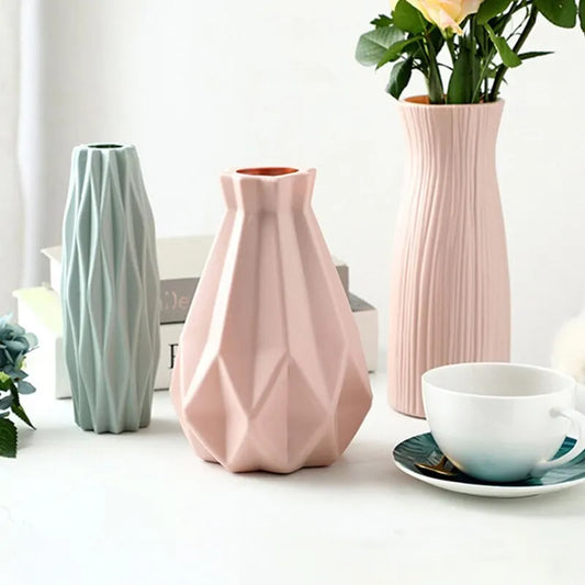 Plastic Flower Vase - Living Room Decoration Ornament