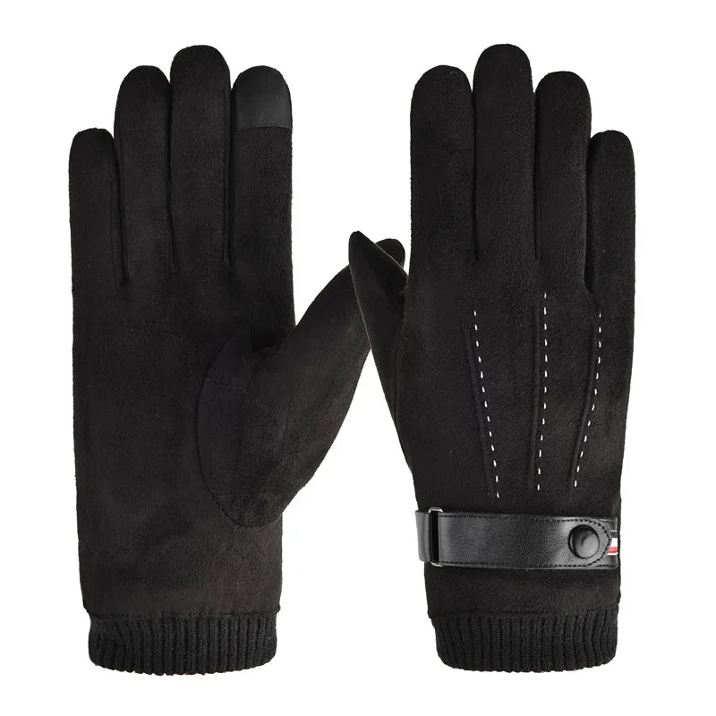 Men's Suede Winter Finger Gloves