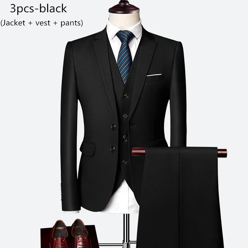 Luxury Men's 3-Piece Slim Fit Wedding Suit