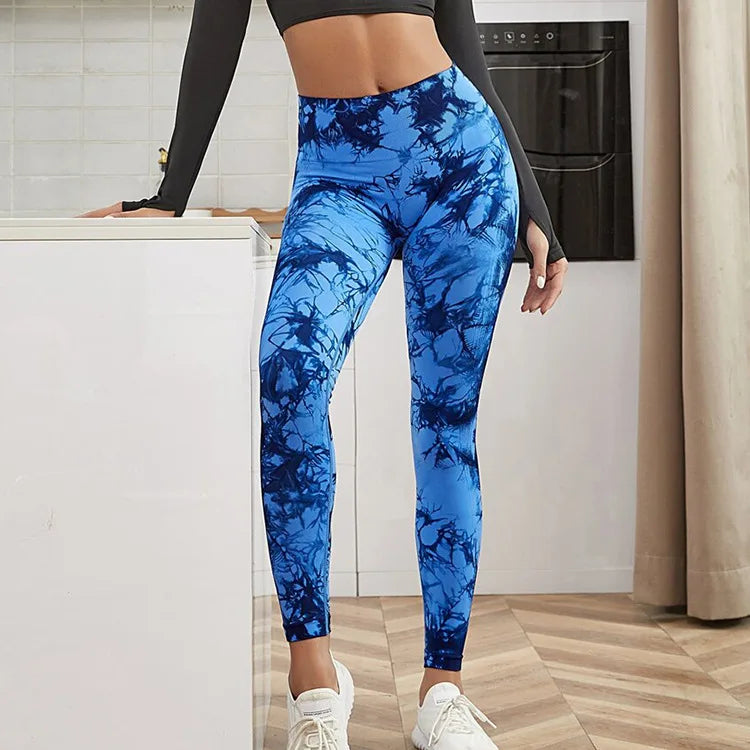 Marmorierter Batik-Yoga-Fitness-Chic